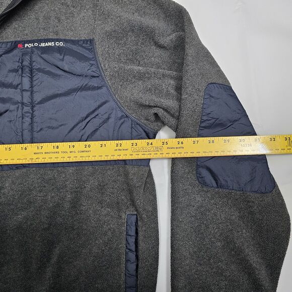 RL Polo Jeans Company Ralph Lauren Men XL Gray Fleece RL-67 Patch Elbows Jacket - Picture 5 of 6